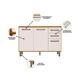 Composição Cozinha Criare 8 Peças de Canto com Torre Quente Poliman - 7