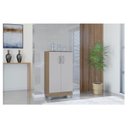 Ver imagem 6 de Guarda Roupa Casal Tóquio 6 Portas com Armário Multiuso 2 Portas Pequeno Damasco Off White - Poquema