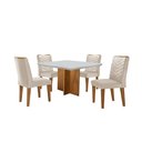 Ver imagem 2 de Conjunto Sala de Jantar Mesa Olímpia 90cm Mdf Canto Reto e 4 Cadeiras Liz Moderna