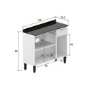 Ver imagem 3 de Gabinete de Cozinha Modulado Dona Maria 6173 3 Portas e 1 Gaveta c/ Tampo e Pés Branco - Bertolini
