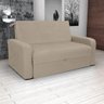 Sofá Cama 2 Lugares com Braço Veludo Pavia Bege Palermo Matrix - 1