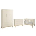 Ver imagem 1 de Dormitório Completo Infantil Classic 3 Portas, Cômoda 6 Gavetas e Berço Areia Fosco com Pés