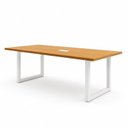 Ver imagem 2 de Mesa Reunião Industrial 180x90cm com 1 Caixa de Tomadas Pés Metal Corporate Industrial Executive
