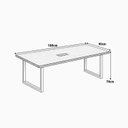 Ver imagem 3 de Mesa Reunião Industrial 180x90cm com 1 Caixa de Tomadas Pés Metal Corporate Industrial Executive