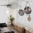 Ver imagem 3 de Espelho Decorativo Adnet Branco Alça Sisal Amarelo 60 cm Redondo 60 cm