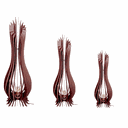 Ver imagem 1 de Abajur Grande de Chão ANA MARIA MDF Luminária -:Marrom/Kit com 3 - 90x28cm, 75x23cm e 60x18cm