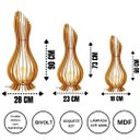 Ver imagem 3 de Abajur Grande de Chão ANA MARIA MDF Luminária -:Marrom/Kit com 3 - 90x28cm, 75x23cm e 60x18cm