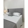 Cabeceira Queen Modelo Liz até o Chão 160x120cm Cinza Claro Tecido em Linho Alta Qualidade - 3
