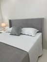 Ver imagem 3 de Cabeceira Queen Modelo Liz até o Chão 160x120cm Cinza Claro Tecido em Linho Alta Qualidade