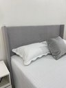 Ver imagem 2 de Cabeceira Queen Modelo Liz até o Chão 160x120cm Cinza Claro Tecido em Linho Alta Qualidade