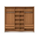 Ver imagem 4 de Guarda Roupa Casal 3 Portas de Correr e 4 Gavetas 260x230cm Elegance Canela