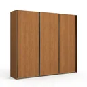 Ver imagem 2 de Guarda Roupa Casal 3 Portas de Correr e 4 Gavetas 260x230cm Elegance Canela