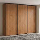 Ver imagem 1 de Guarda Roupa Casal 3 Portas de Correr e 4 Gavetas 260x230cm Elegance Canela