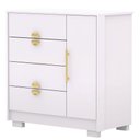 Ver imagem 1 de Cômoda Sapateira 4 Gavetas Clarabella Branco/camarim