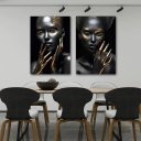 Ver imagem 4 de Conjunto 2 Quadros Decoração Sala de Estar Modernos Abstrato