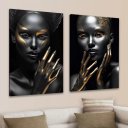 Ver imagem 3 de Conjunto 2 Quadros Decoração Sala de Estar Modernos Abstrato