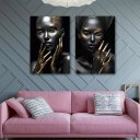 Ver imagem 2 de Conjunto 2 Quadros Decoração Sala de Estar Modernos Abstrato
