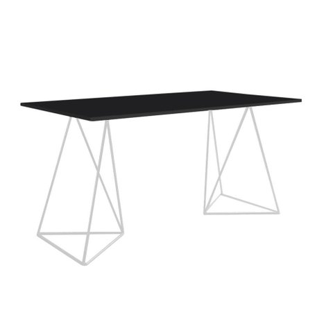 Escrivinha Mesa Bela Vista Branco e Tampo Preto - Cor: Preto