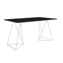 Ver imagem 1 de Escrivinha Mesa Bela Vista Branco e Tampo Preto - Cor: Preto