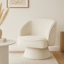 Ver imagem 2 de Poltrona Decorativa Agnes Base Fixa Bouclé Off White - Nexta Casa