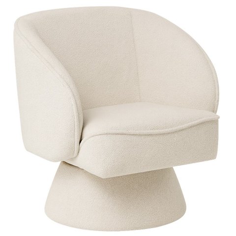 Poltrona Decorativa Agnes Base Fixa Bouclé Off White - Nexta Casa