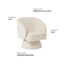 Ver mais imagens de Poltrona Decorativa Agnes Base Fixa Bouclé Off White - Nexta Casa