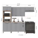 Ver imagem 4 de Armário de Cozinha Modulada Compacta Fidelitá Nara 100% MDF 4 Peças 270cm 12 Portas 2 Gavetas sem
