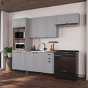 Ver imagem 1 de Armário de Cozinha Modulada Compacta Fidelitá Nara 100% MDF 4 Peças 270cm 12 Portas 2 Gavetas sem