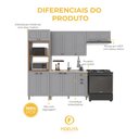 Ver imagem 5 de Armário de Cozinha Modulada Compacta Fidelitá Nara 100% MDF 4 Peças 270cm 12 Portas 2 Gavetas sem