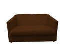 Ver imagem 2 de Kit Namoradeira + 1 Poltrona Decorativa Biane Couro Marrom Pés Cromado Mz Decor