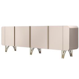 Kit Aparador Buffet Bar Living Santiago com Cristaleira Adega Síria B01 Off White - 3