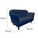Ver imagem 6 de Kit Namoradeira + 1 Poltrona Decorativa Dália Veludo Azul Marinho