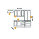 Ver imagem 3 de Cozinha Modulada Completa Americana 5 Peças (2 Armários + 1 Balcão + 1 Paneleiro + 1 Complemento