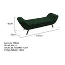 Ver imagem 3 de Recamier Divã Odessa P04 140 cm Suede - ADJ Decor - Verde TCA 947