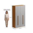 Ver imagem 5 de Guarda-Roupa 4 Portas 3 Gavetas Brasil Freijó com Cinza Yescasa