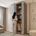 Ver imagem 7 de Guarda-Roupa 4 Portas 3 Gavetas Brasil Freijó com Cinza Yescasa