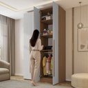 Ver imagem 7 de Guarda-Roupa 4 Portas 3 Gavetas Brasil Freijó com Cinza Yescasa