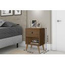 Ver imagem 2 de Mesa de Cabeceira com 1 Gaveta Pés Palito Retrô Ferrara- Rede Móveis