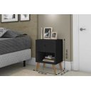 Ver imagem 2 de Mesa de Cabeceira com 1 Gaveta Pés Palito Retrô Preto- Rede Móveis