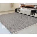 Ver imagem 1 de Tapete Rustico para Sala e Quarto 100% Algodão Xadrez Cinza / Cru / Preto