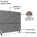 Ver imagem 4 de Cabeceira Queen 160 Cm com Frame Cristal Corino Cinza Artte