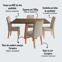 Ver imagem 2 de Mesa Jantar Isabela 1,2m Freijó Pés Cerejeira 4 Cadeiras Heloísa Almofadada - Bege Linho