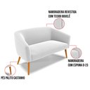 Ver mais imagens de Kit 1 Sofá Namoradeira e 1 Poltrona Stella Bouclê Base de Madeira MA30 - D'Rossi Off White