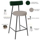 Ver imagem 4 de Kit 04 Banquetas Baixa Cozinha e Sala Jantar Bancada Milão L02 Facto Verde Linho Bege - lyam decor L