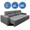 Sofá Top Lubeck 3 Lugares 3 metros Retrátil e Reclinável Suede Cinza – Sofá na Web - 3