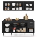 Ver imagem 5 de Armário de Cozinha Cp10 e Tampo 178cm Pérola Z34 Preto - Mpozenato