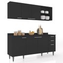 Ver imagem 1 de Armário de Cozinha Cp10 e Tampo 178cm Pérola Z34 Preto - Mpozenato
