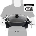 Ver mais imagens de Elite Gourmet Eg6201 Frigideira Elétrica Antiaderente 7,5qt Preto