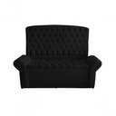 Ver imagem 1 de Kit de Quarto Cabeceira de Cama Box e Calçadeira Baú Dubai King 195 Cm Suede Preto do Lar Móveis