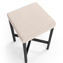 Ver imagem 5 de Kit 03 Banquetas Baixa Bar Cozinha Sala de Jantar Preto Stella L02 Suede Bege - Lyam Decor